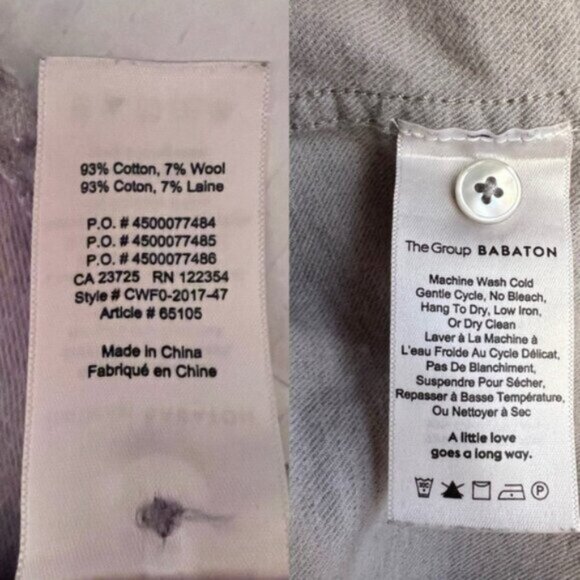 Aritzia Babaton EUC Utility Pocket Button Down Shirt Wool /Cotton Size L - Picture 9 of 9